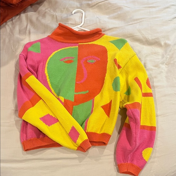 renso fabiani Sweaters - R. Fabiani Abstract Face Sweater